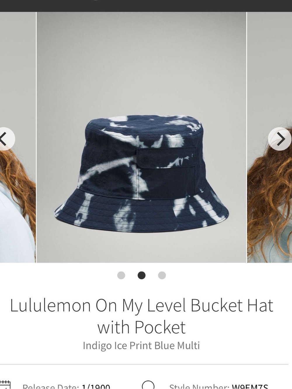 lululemon athletica navy & white bucket hat - logo tag visible - Picture 6 of 6